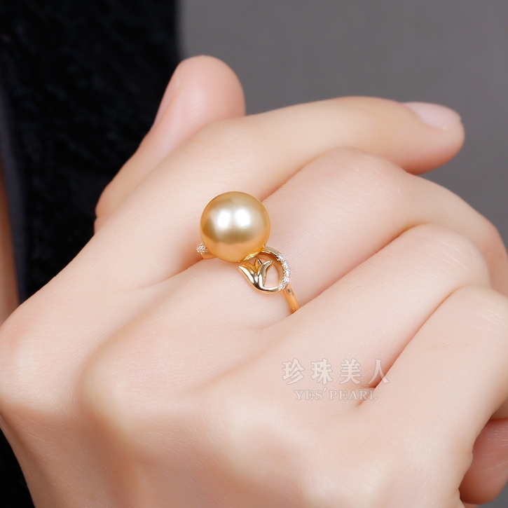 金色南洋珍珠戒指【金兰花园】