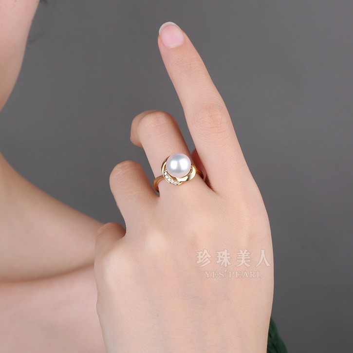 白色南洋珍珠戒指【幸福花语】