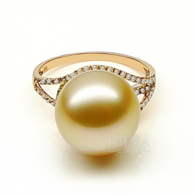 金色南洋珍珠戒指【玫瑰心情】