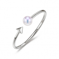 18K金~白色Akoya海水珍珠戒指【爱的指引】